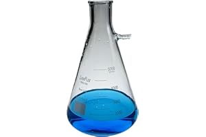 LUERFLEX 5000ML 1GAL Filtering Flasks Borosilicate Glass Conical Erlenmeyer Flask Pack of 1