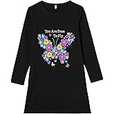 Vopmocld Long Nightgown Cute Strawberry Pattern Nightdress for Big Girls Size 8-17 Years