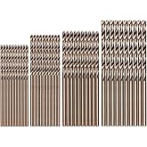 Hymnorq 40-Piece M35 Cobalt Steel Twist Drill Bit Set, Sizes 3/64", 1/16", 5/64", 3/32" (10 Each), Fully Ground HSS-CO Jobber