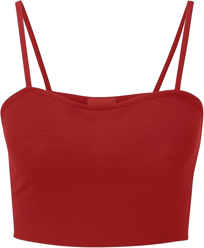 Asfashion Online Women's Plain Strappy Sleeveless Crop Vest