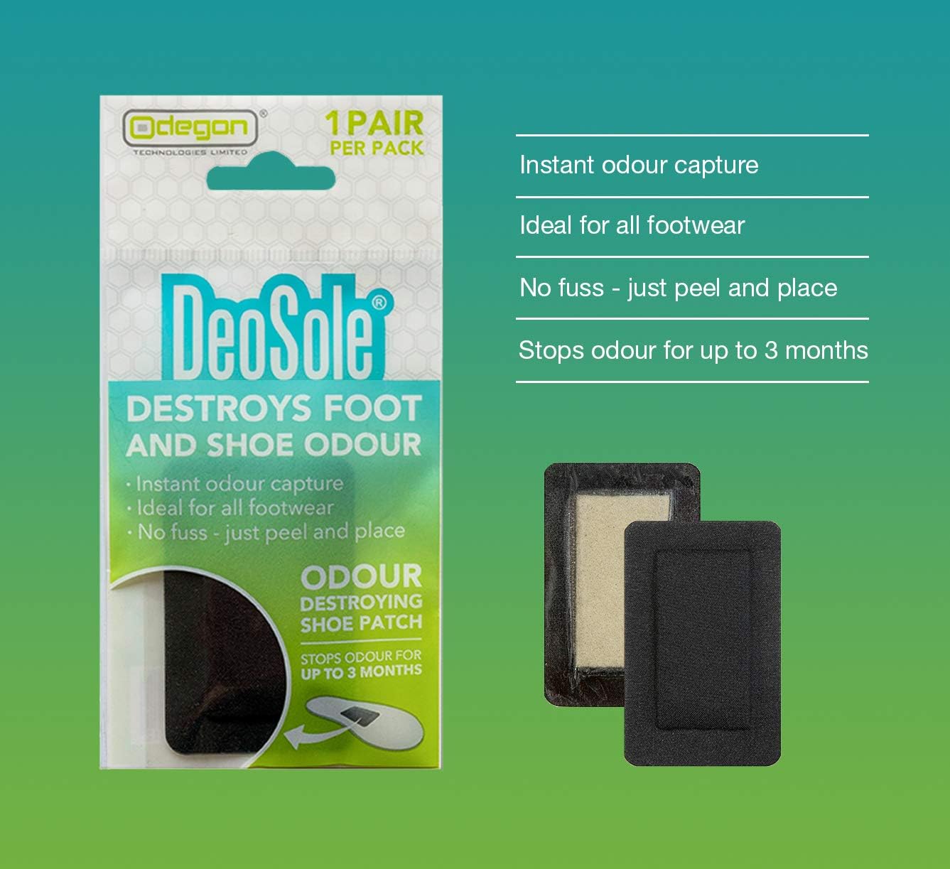 Deosole Shoe Patch Destroys Foot and Shoe Odour 1 Pack, 3 g (Pack of 1) - Image 3