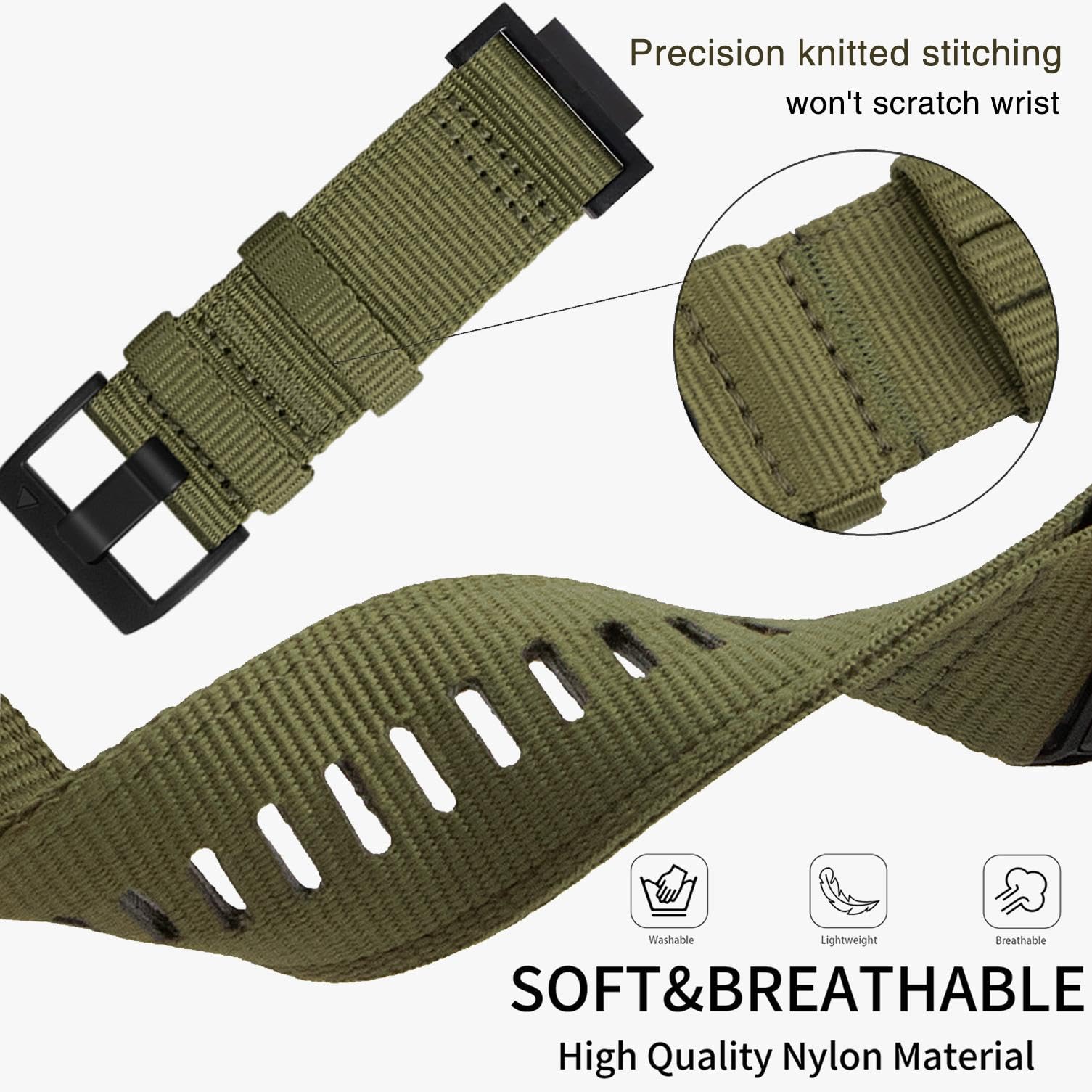 Abanen Rugged Nylon Watch Band for Casio gshock DW-5600/8900, Adjustable Sports Wrist Strap for GA-100/GW-B5600/GB-5600 /GW-6900