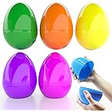 Jumbo Fillable Easter Eggs Colorful Bright Plastic Easter Eggs, Stands Upright, Perfect For Easter Egg Hunt, Surprise Egg, Ea