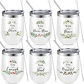 Layhit 6 Pcs Mother's Day Gifts Bulk Mom Cups for Women 12 oz Stainless Steel Tumblers with Lid and Straw Travel Coffee Mug for Mother's Day Gifts from Son Daughter (You Are)