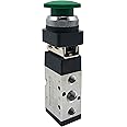 Pneumatic 5 Way 2 Postion Manual Control Push Button Air Pneumatic Mechanical Valve