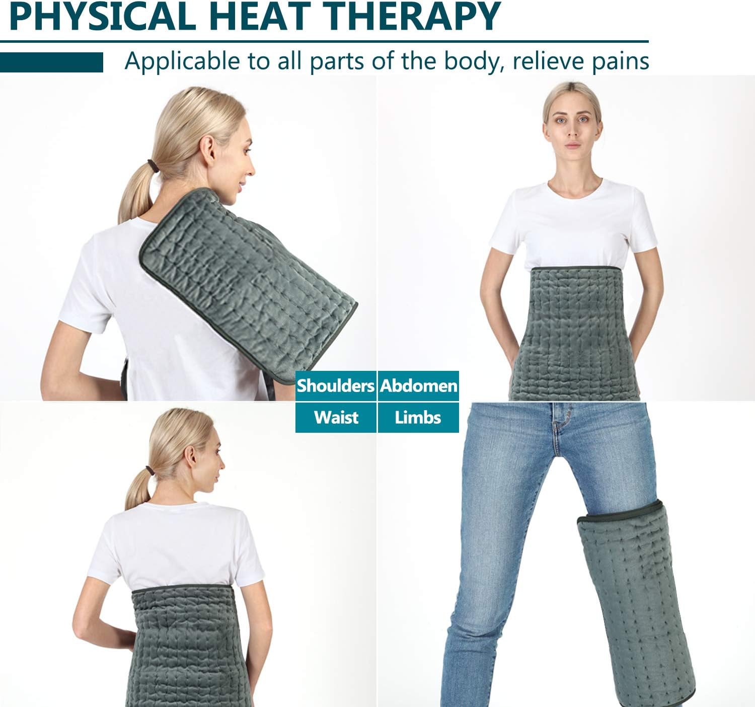 Heating Pad, 30" x 16" Electric Heat Pad for Back Pain and Cramps Relief - Electric Fast Heat Pad with 6 Heat Settings -Auto Shut Off- Machine Washable: Health & Personal Care