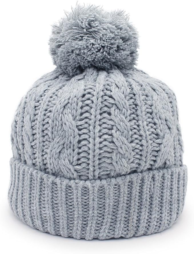 Amazon Aness アネス ポンポン ニット帽 ワッチ ケーブル編み 帽子 ニットキャップ ベーシックスタイルで使いやすい レディース フリーサイズ N0 グレー ニット 通販