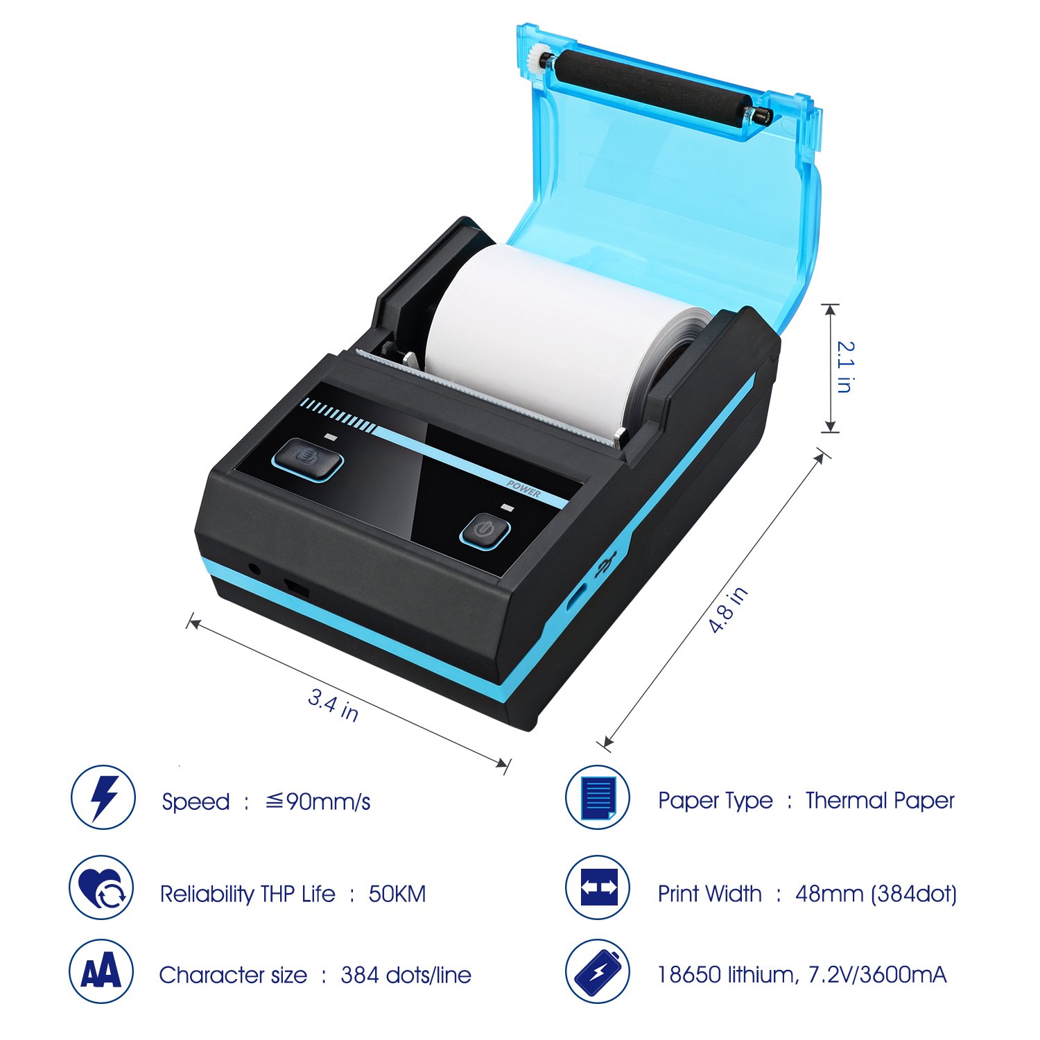 thermal printer battery