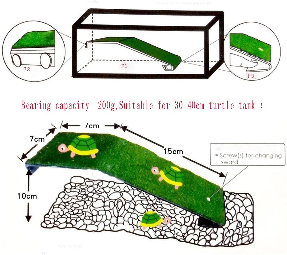 Saim Turtle Basking Platform Aquarium Decor Basking Platform Ramp For Small Turtles for Small Turtles,7cm Wide - Image 3