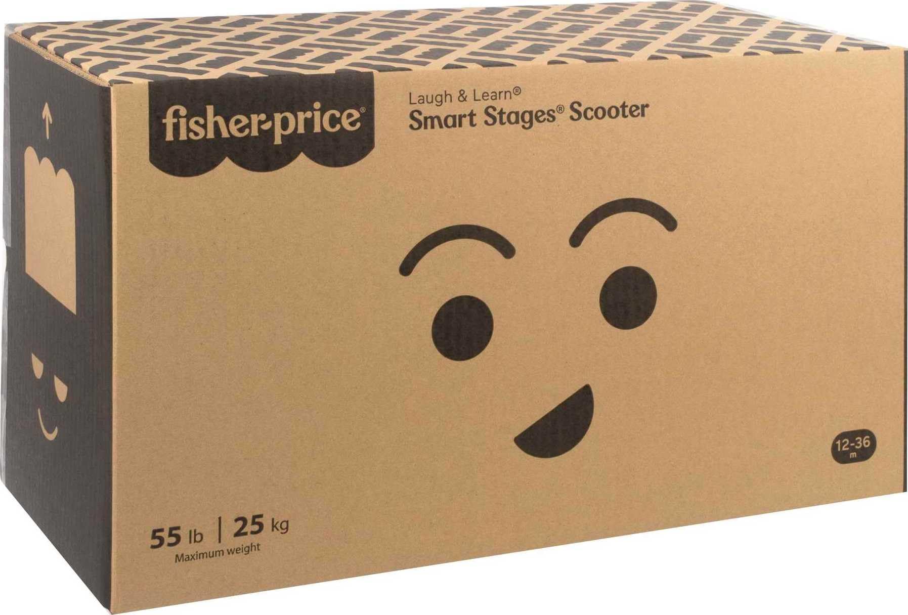 Fisher-Price Toddler Ride-On Toy Laugh & Learn Smart Stages Cruise Along Scooter with Lights Music & Learning for Infants Ages 1+ Years (Amazon Exclusive)