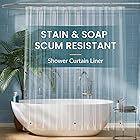 Titanker Clear Shower Curtain Liner, Plastic Shower Liner PEVA 72 x 72 Lightweight Waterproof Shower Curtains for Bathroom wi