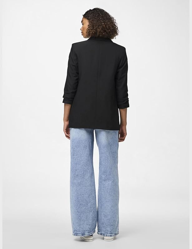 Pcboss 3/4 Blazer Noos, Chaqueta de traje Mujer, Negro (Black Black), 42 (Talla del fabricante: Large)