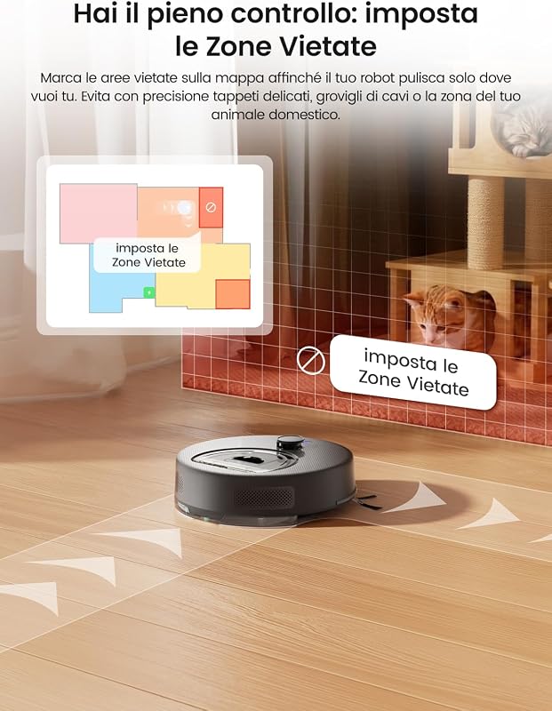 M330 Plus Robot Aspirapolvere Lavapavimenti 5000Pa, Grigio — foto 7 di 8