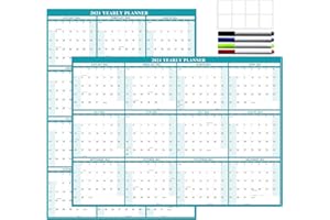 24" x 36" Exellewis 2024 Wall Calendar Erasable, Wet & Dry Erase Wall Large Laminated Annual Yearly Planner- 12 Month Horizontal/Vertical Calendar January to December for Easy Planning, Organizing (Green)