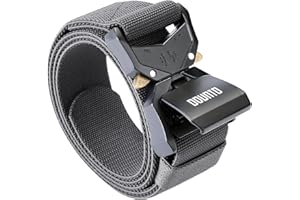 DOUNTO Quick Release Tactical Belt, Military Gun Belt Stretch Nylon Web Work Belt for Hiking Hunting Sports