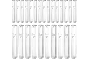 SUPER STAM MEZUZAH CASE Holder (shidell) 25 pcs Plastic Silver shin Rectangle Design self Stick Waterproof Rubber Cork Lot of 25 (Clear, 10 for 10 cm Scroll)