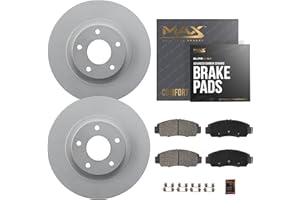 Max Advanced Brakes Rear Brake Kit Compatible With 2009-2017 2018 2019 2020 2021 2022 Toyota Corolla Matrix Prius Replacement Geomet Coated OE Disc Brake Rotors and Ceramic Brake Pads