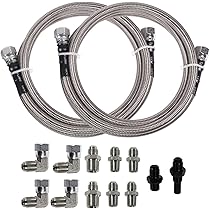 Mupera 6AN 70" Stainless Steel Braided Transmission Cooler Lines Kit For GM/Ford Transmissions