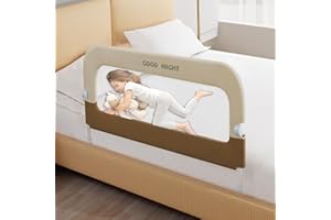 Deeteck Bed Guard Rail for Toddlers - 32" Adjustable Heights & Folding up Portable Bed Railing for Baby - Toddler Bed Rails Guard for Crib, Twin, Bunk,Full Size, Queen & King Bed