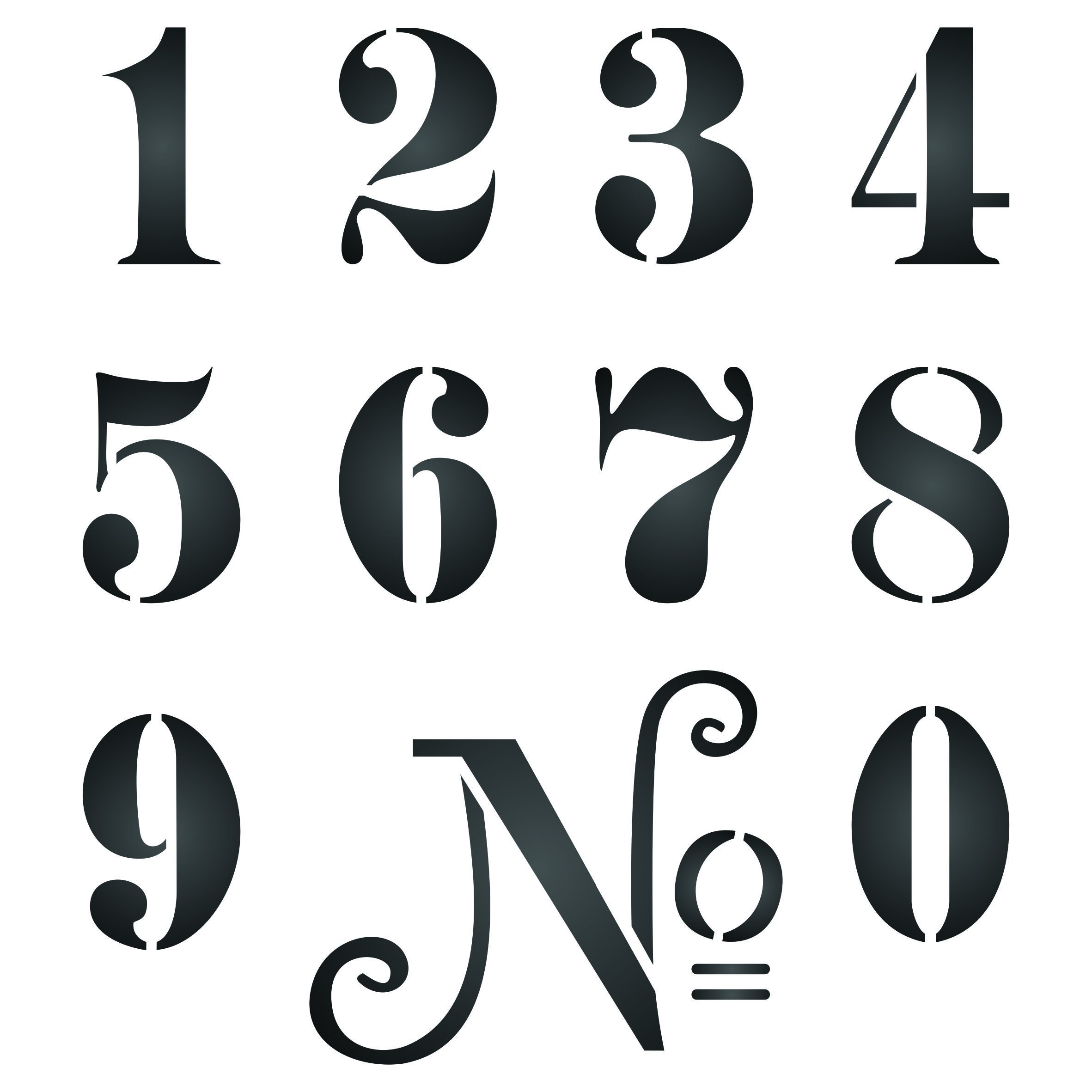 French Numbers Reusable Wall Stencil - 15 x 16.5 cm (S) - French Theme