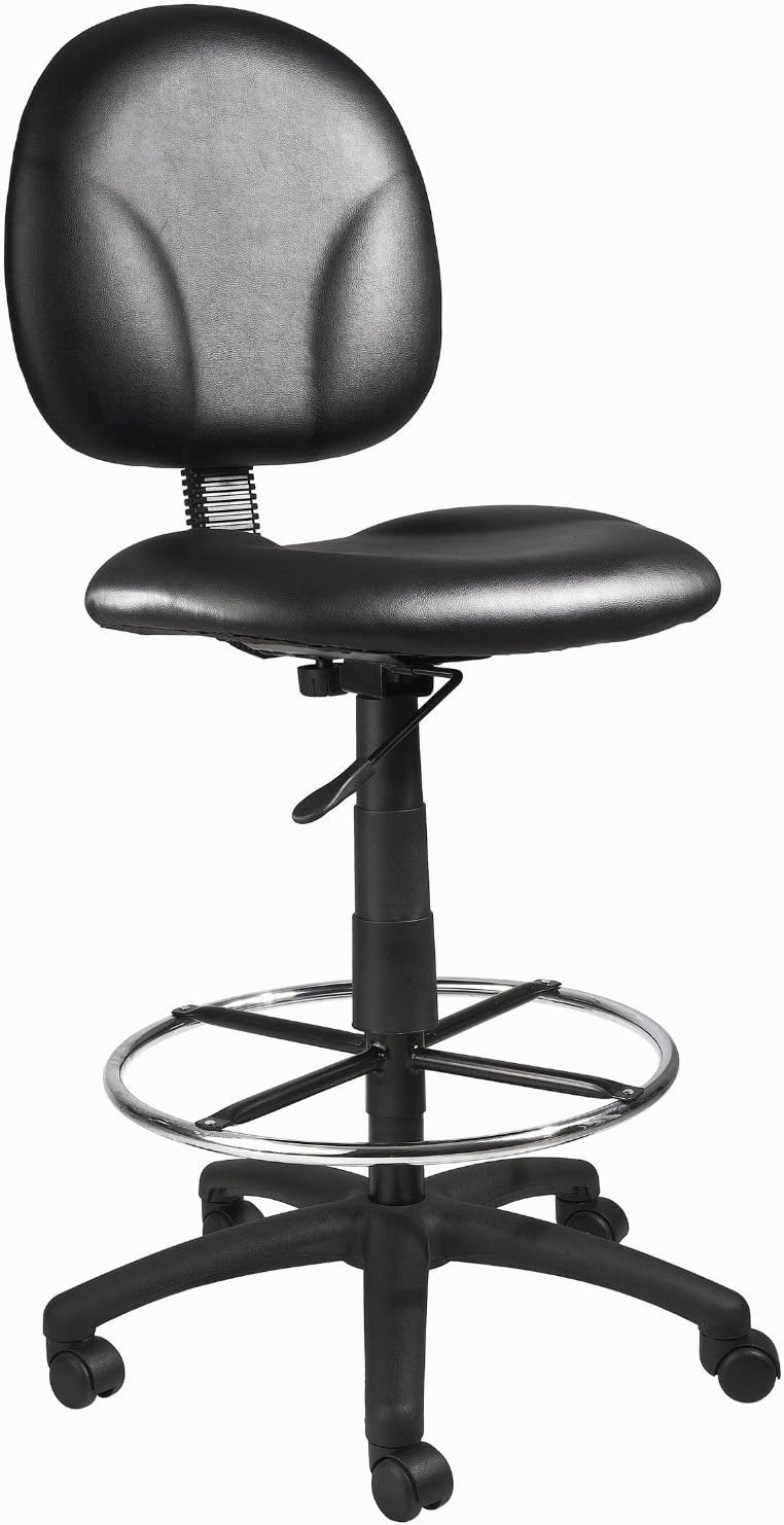 EZ Office Caressoft Drafting Stools with Footring, Black