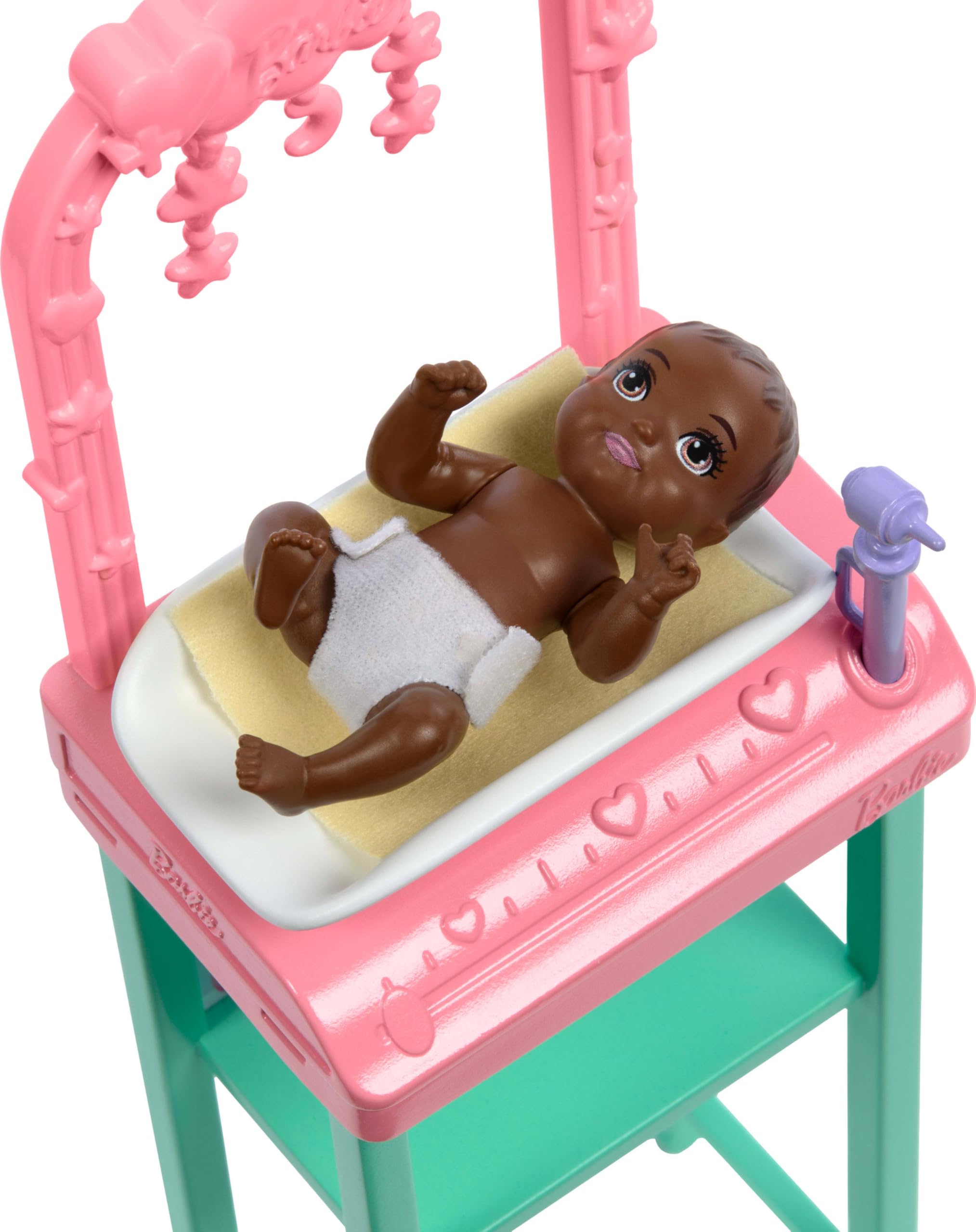 Barbie Baby Doctor with Blonde Fashion Doll Wearing Pink Scrubs, 1 Baby Doll with Accessories & Furniture