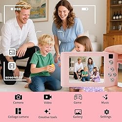 Pink Digital Camera with 32GB Card, 720P 3" Screen