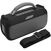 TXEsign Silicone Case for New Bose SoundLink Max Portable Speaker, Travel Carrying Case Protective Replacement Case with Shoulder Strap Charging Port Cover (Black)