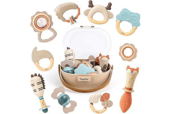 Baby Rattles, Baby Toys 0-6 Months, Teething Toys for Babies, Gift for Newborns Boys Girls(10-Pack)