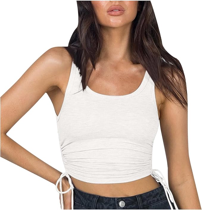 drawstring side crop top