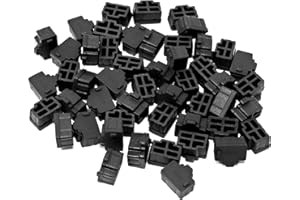 iexcell 50 Pcs Black Ethernet Hub Port RJ45 Anti Dust Cover Cap Protector Plug