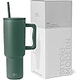 Simple Modern 40 oz Tumbler with Handle and Straw Lid | Insulated Cup Reusable Stainless Steel Water Bottle Travel Mug Cupholder Friendly | Gifts for Women Men Him Her | Trek Collection | Forest