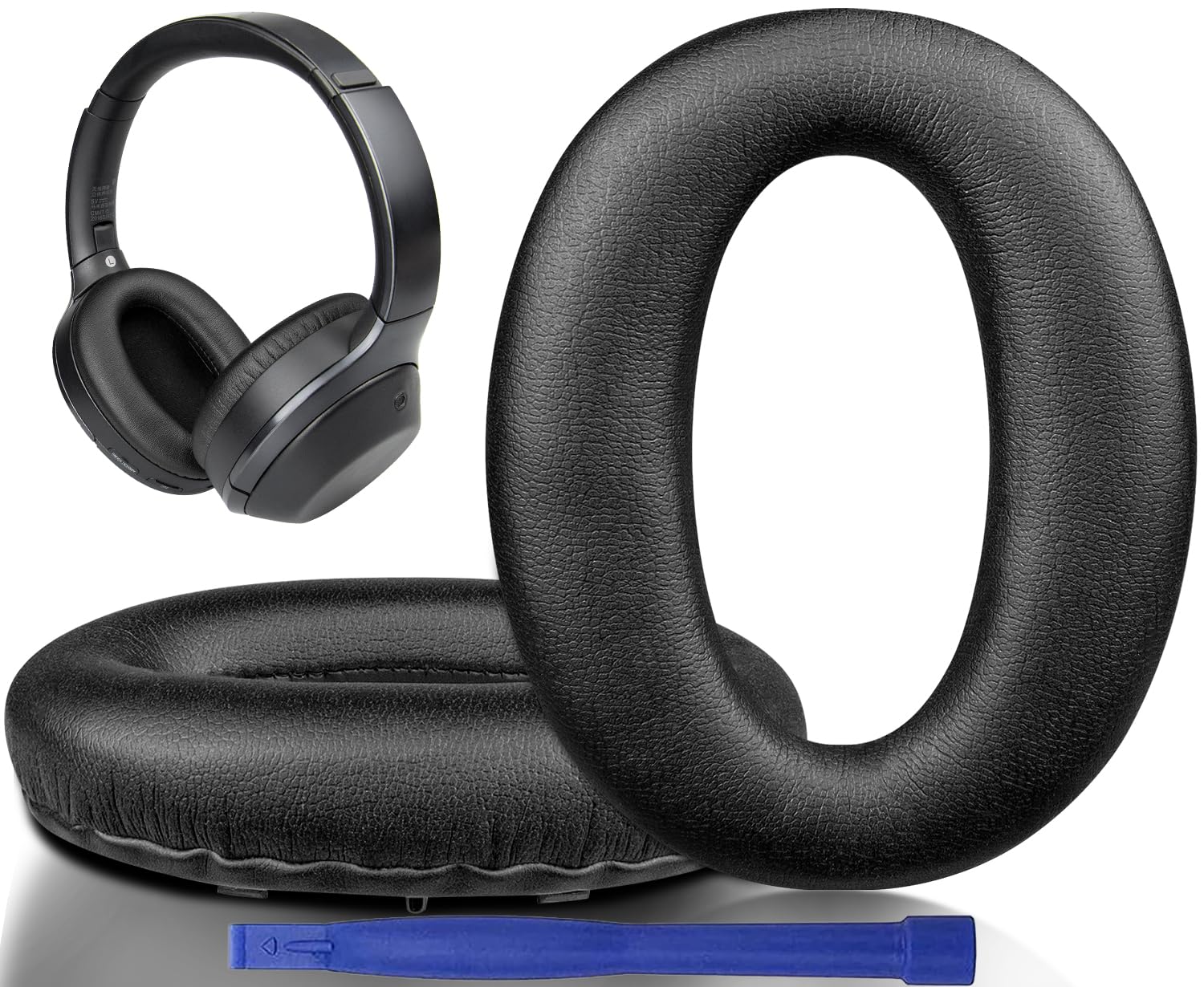 SOULWIT Earpads Cushions for Sony WH-1000XM2 (WH1000XM2) & MDR-1000X (MDR1000X) Headphones, Ear Pads Replacement with Noise Isolation Foam, Added Thickness (Black)