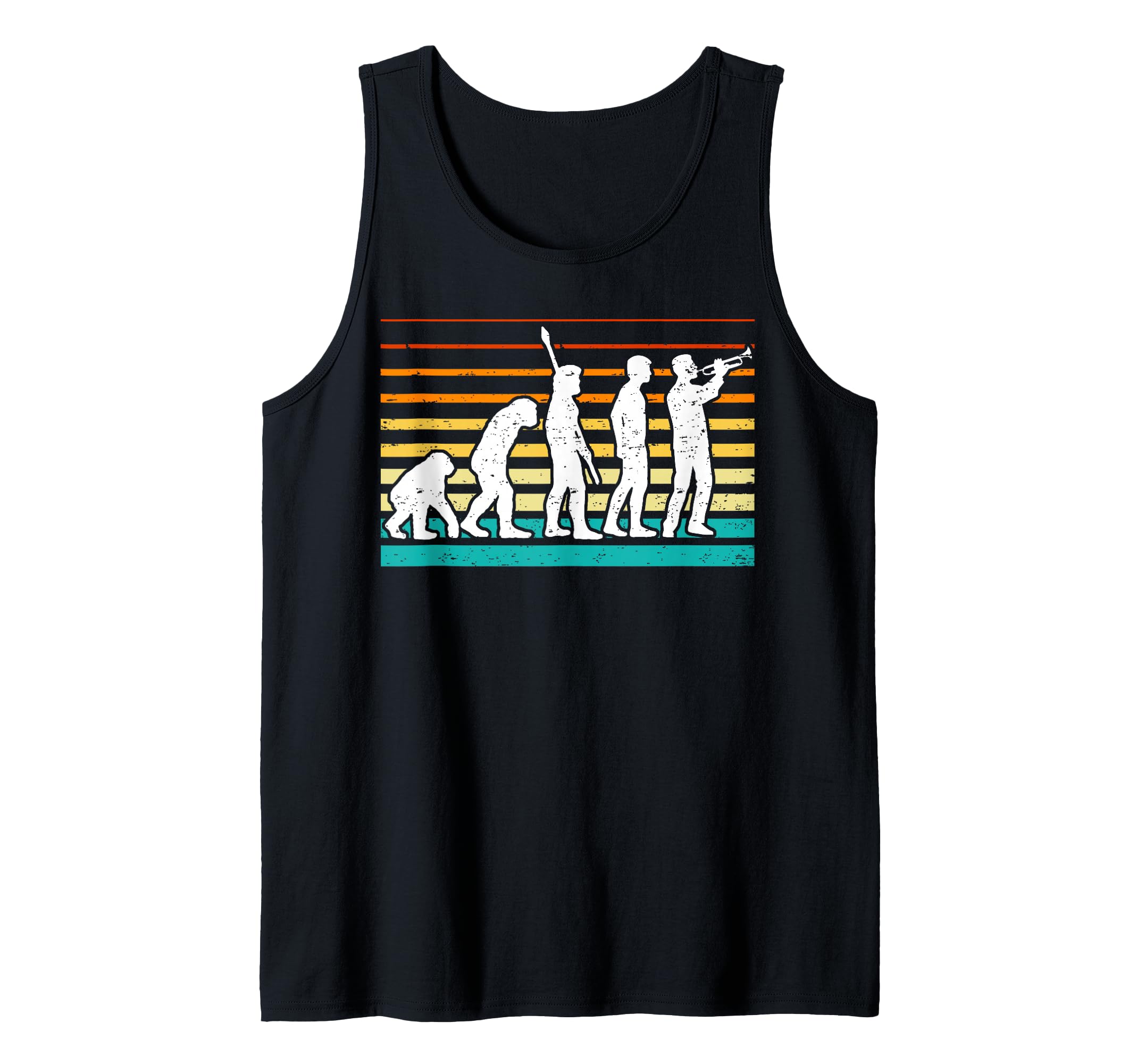 Retro Trumpeter Design Trumpet Player Evolution Vintage Tank Top