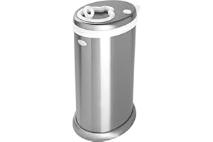 Ubbi Limited Edition, Money Saving, No Special Bag Required, Steel Odor Locking Diaper Pail, Chrome, 3.18 ounces