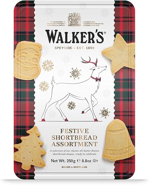 WALKER’S ASSORTED SHORTBREAD COOKIES IN FESTIVE SHAPES –...