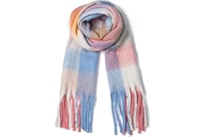 TUSHUSTY Winter Women Chunky Scarf Warm Blanket Big Thick Large Oversized Wrap Colorful Long Solid Scarves