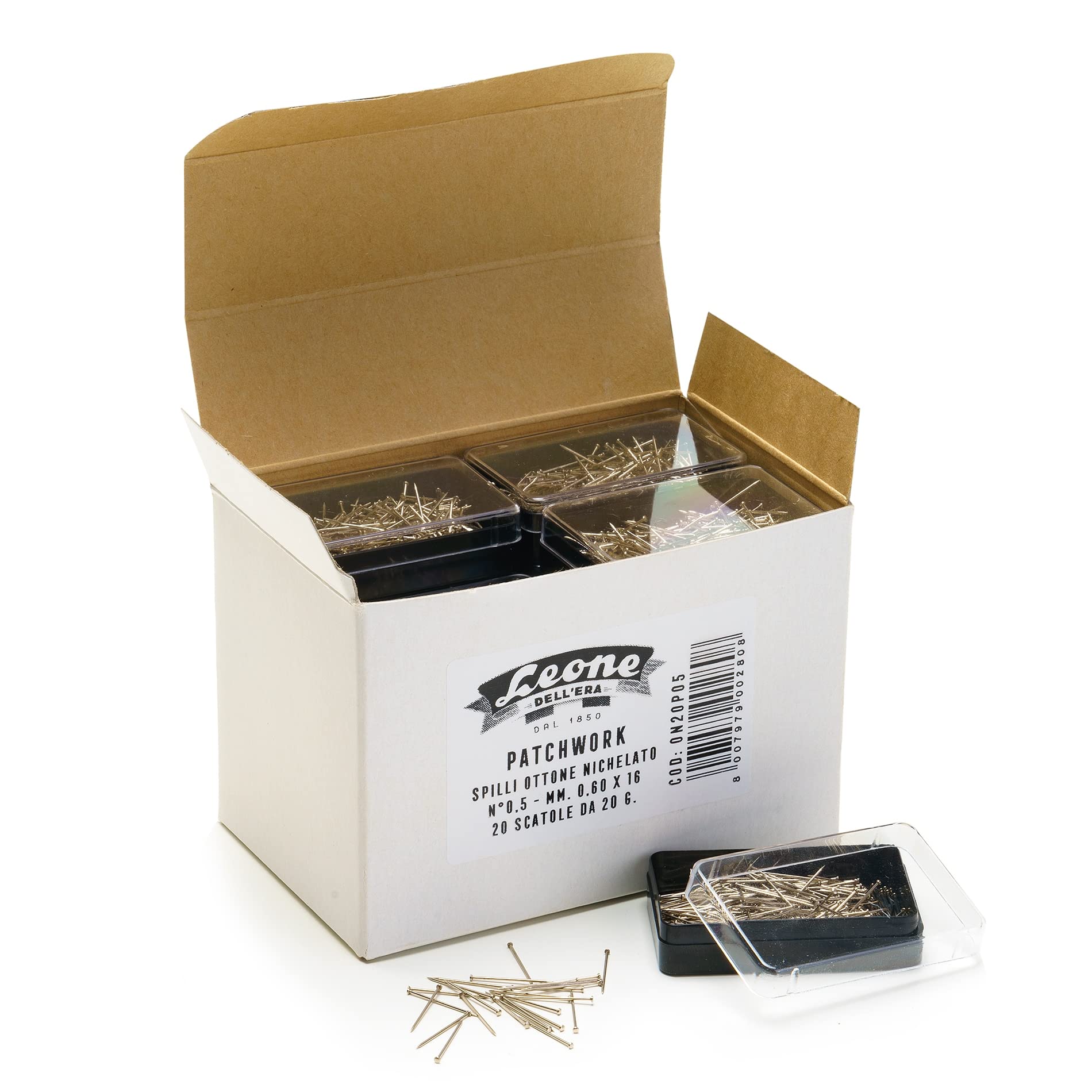 Leone Dell'Era Patchwork pins, Cardboard, Nickel-Plated Brass, 0