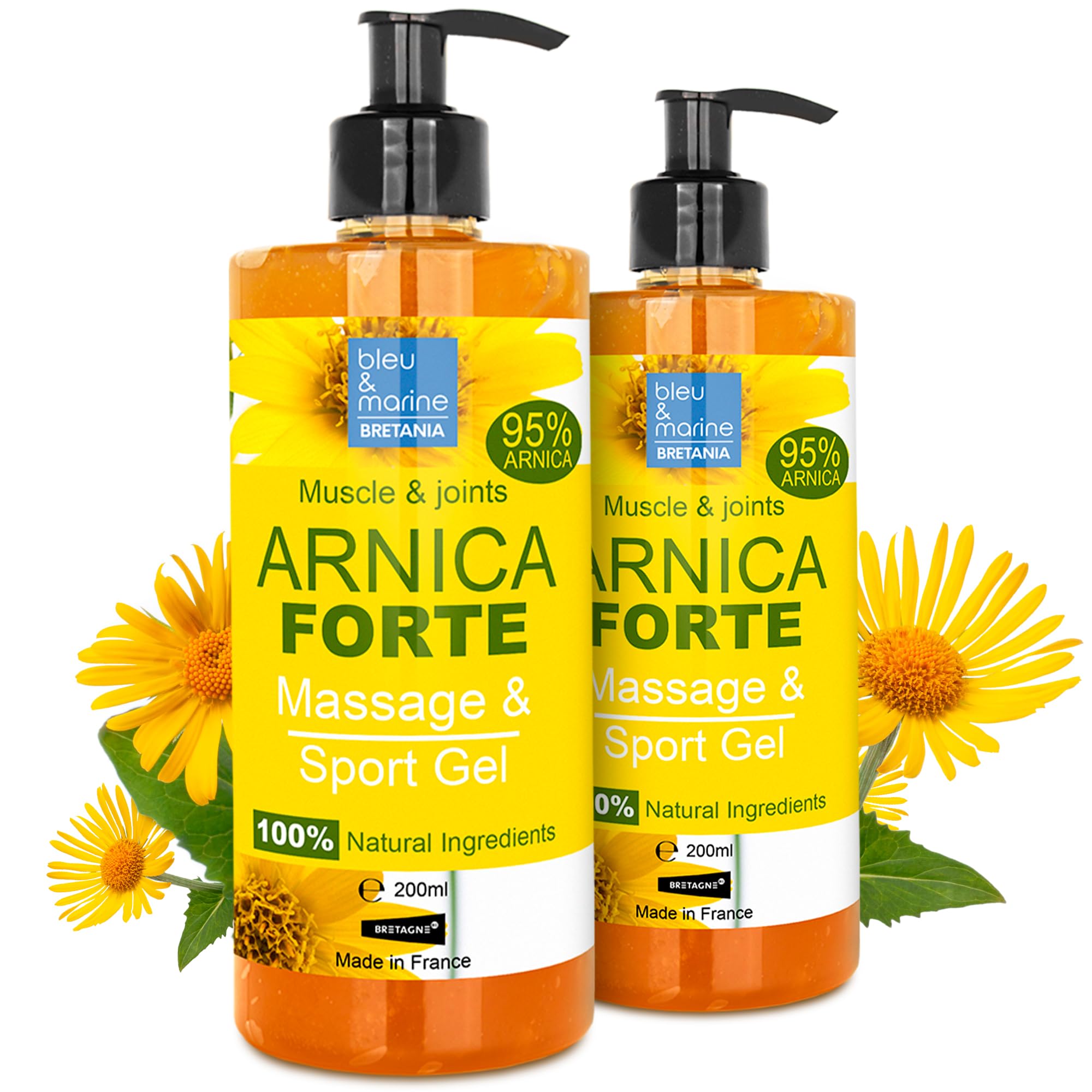 Arnica Gel Massage Gel Sport Gel Pre & Post Workout Balm 100% Natural Ingredients- 2 x 200 ml