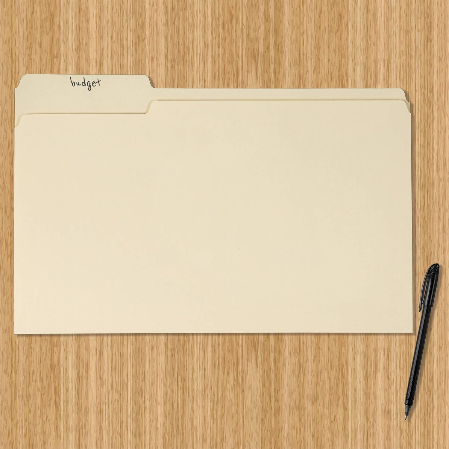 Basics File Folders - 1/3 Tab, Manila, Legal Size, 100 per Box : Office Products