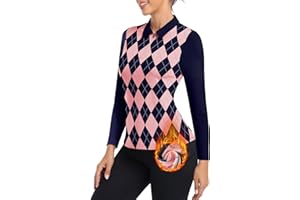 Soneven Women's Golf Shirt Moisture Wicking Long Sleeve Shirt Half Zip Pullover Athletic