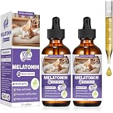 FHZRLP Melatonin for Cats Drops, Cat Melatonin Sleep Aid for Stress Relief | Premium liquid cat melatonin aids sleep effectively. Eases anxious emotions, soothes tension for kittens and adult cats daily