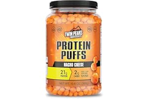 TWIN PEAKS INGREDIENTS Twin Peaks Low Carb, Keto Friendly Protein Puffs, Nacho Cheese (300g, 21g Protein, 2g Carbs)