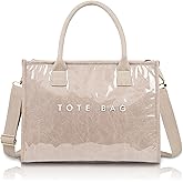 GISMTR PVC Tote Bag for Women Letters Print Hobo Handbags Kraft Paper Shoulder Bag with Strap for Work Travel
