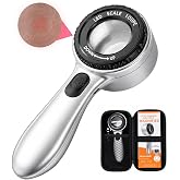 30X Handheld Dermatoscope Skin-Analyzer, 4 LED-Modes, with Zippered Pouch | 30x magnification for fine details;cool white, warm yellow,UV &amp; mixed LED modes;cordless;for skin,scalp, follicle analysis