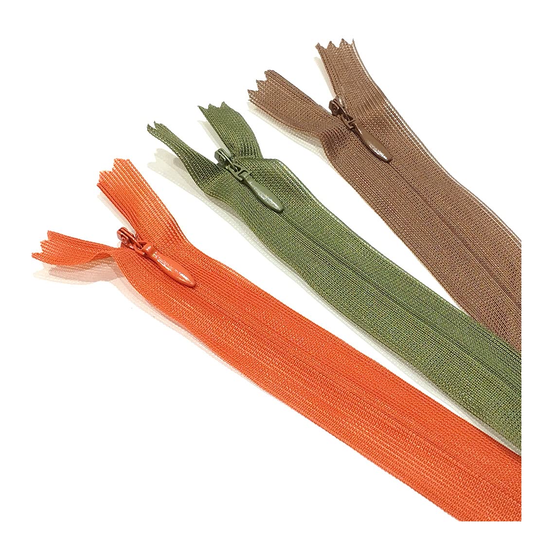 Invisible Closed Zipper, Many Sizes and Colours Available, .3 Mesh, Fine Zipper, Elegant and Discreet for Sewing on Clothes, Dresses, Skirts, Sewing, (50 cm, 3 Colours-5)