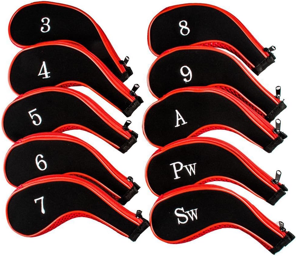 lamavido Golf Club Head Covers, Zipper Headcovers for Golf Clubs Iron