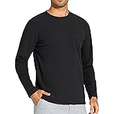 THE GYM PEOPLE Men's Long Sleeve Base Layer Thermal Shirts Stretchy Crewneck Basic Casual Pullover Undershirt Tee Tops