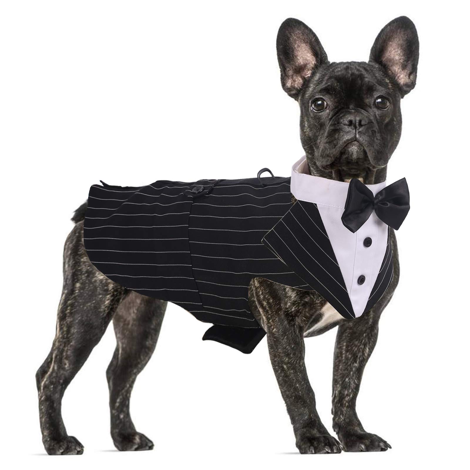 Formal Tuxedo Suit for Medium Large Dogs, Tuxedo Costume, Wedding Party Outfit with Removable Collar, Elegant Dog Clothes with Bow Tie and Bandana Set for Cosplay, Holiday — image 1