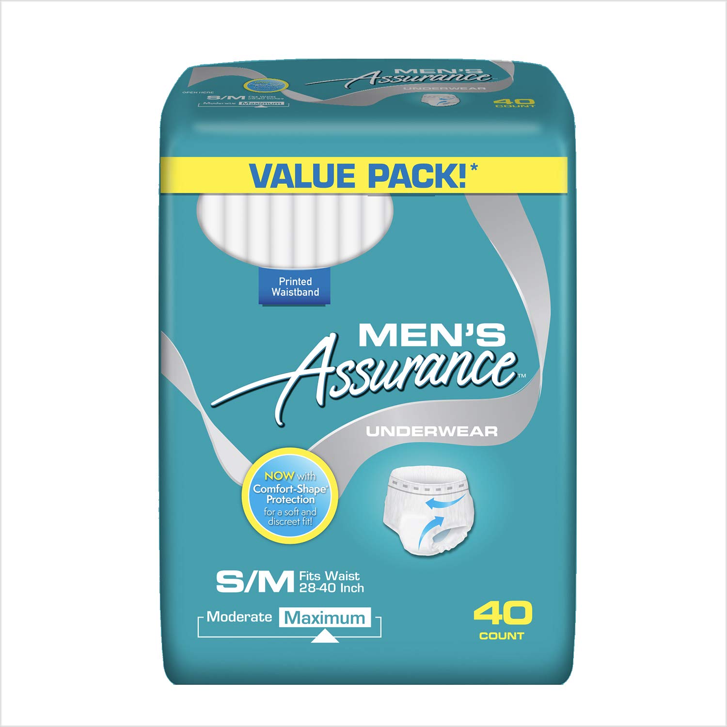 Mens Assurance Guards 52 Count New Improved With Dual